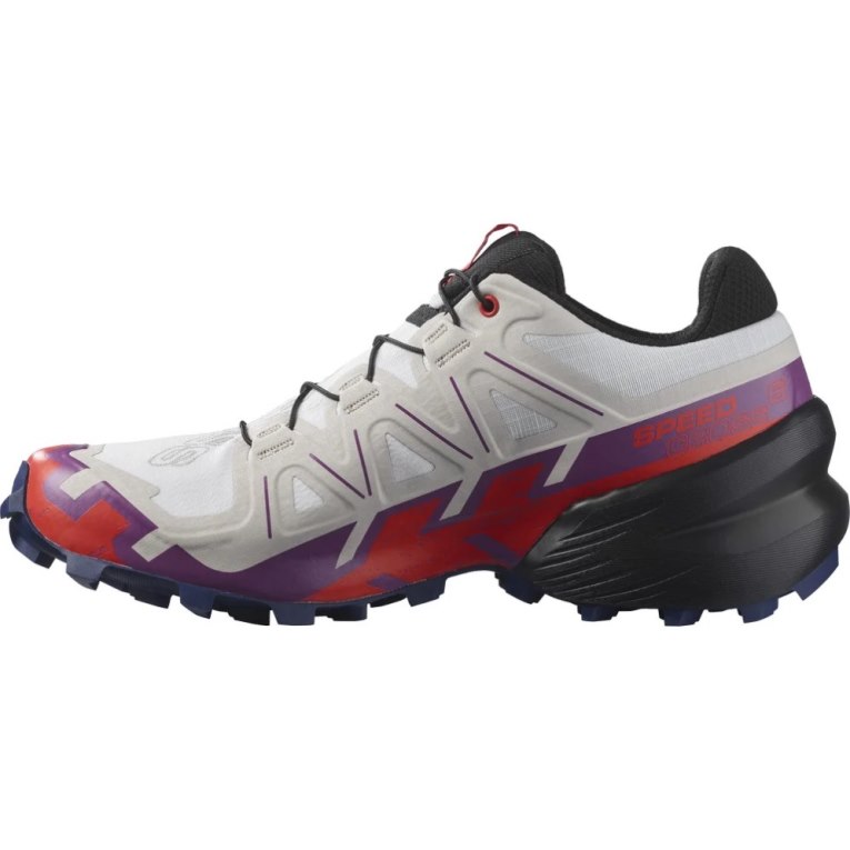 White / Red Salomon Speedcross 6 Women's Trail Running Shoes | PH 32784F